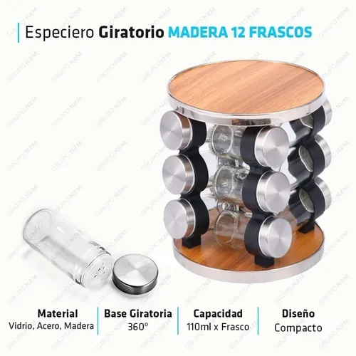 Condimentero Giratorio de Especias x 12